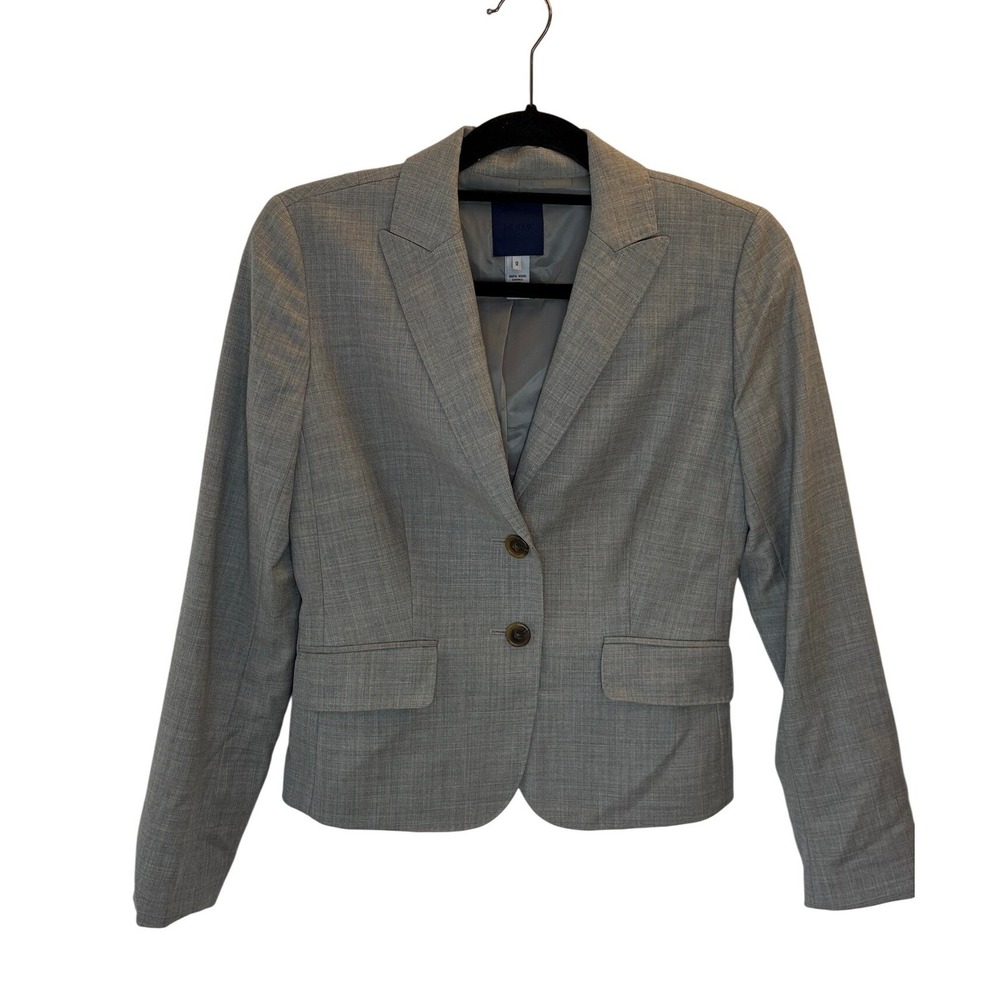 J.Crew Super 120s Wool Blazer 2 Women Gray 2-Button Tailored Jacket